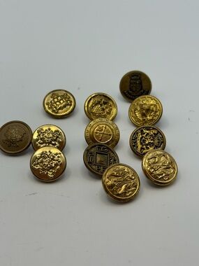 Rare Antique Gold Brass Military Collectable Buttons